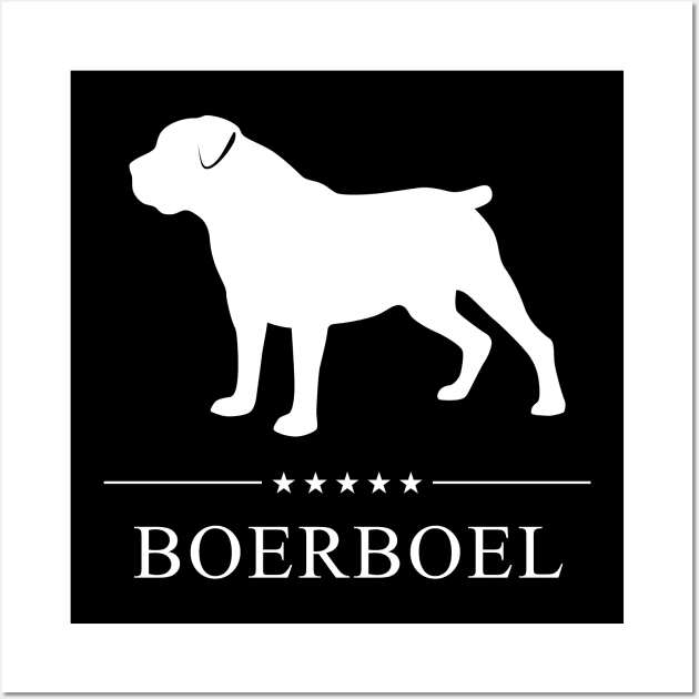 Boerboel Dog White Silhouette Wall Art by millersye